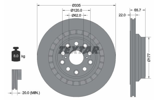 Brake Disc PRO 92224503 Textar
