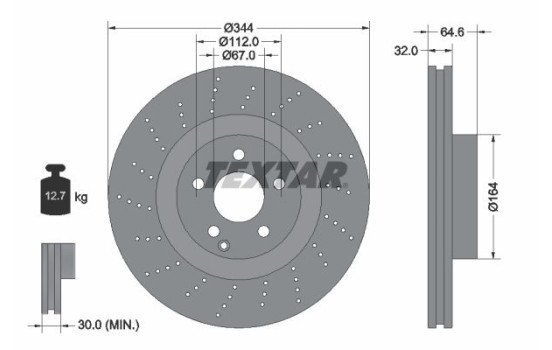 Brake Disc PRO+ 92224605 Textar