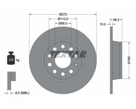 Brake Disc PRO 92224903 Textar