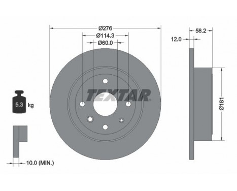 Brake Disc PRO 92225103 Textar