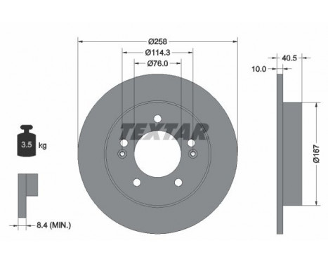 Brake Disc PRO 92226103 Textar