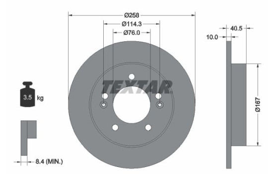Brake Disc PRO 92226103 Textar