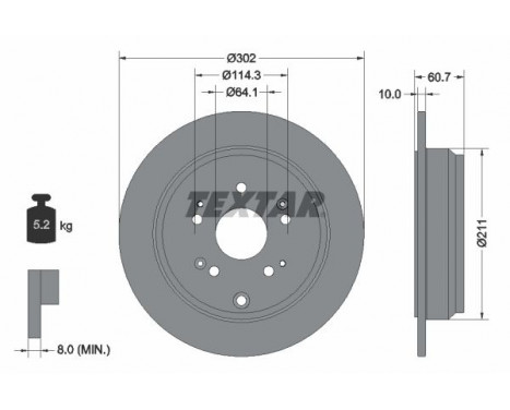 Brake Disc PRO 92227203 Textar