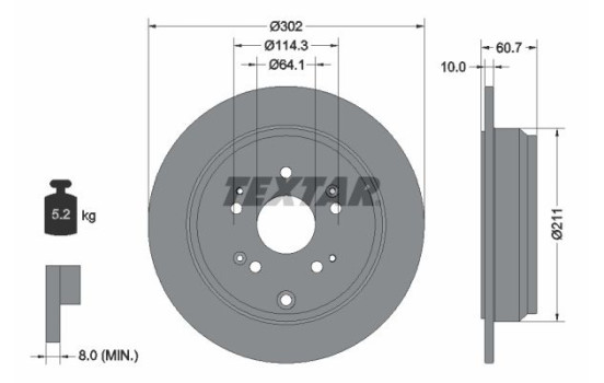 Brake Disc PRO 92227203 Textar
