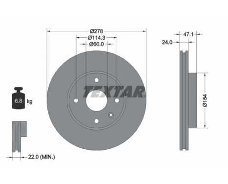Brake Disc PRO 92227303 Textar