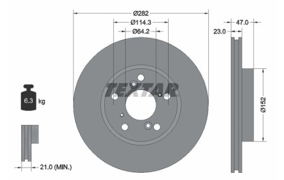 Brake Disc PRO 92227503 Textar