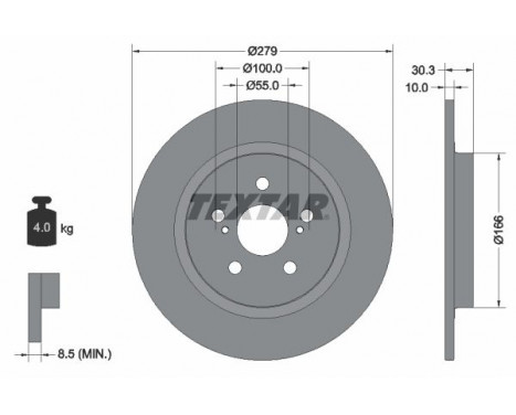 Brake Disc PRO 92228303 Textar