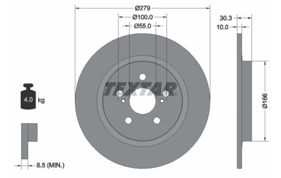 Brake Disc PRO 92228303 Textar