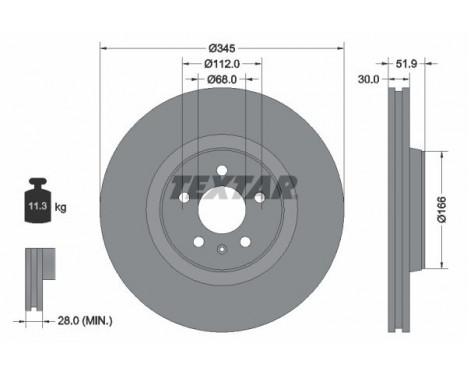 Brake Disc PRO+ 92229205 Textar