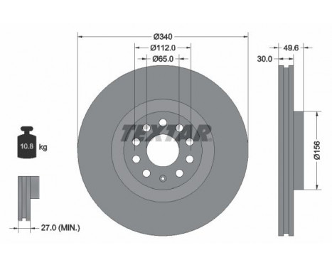 Brake Disc PRO+ 92229805 Textar