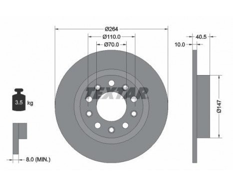Brake Disc PRO 92230203 Textar