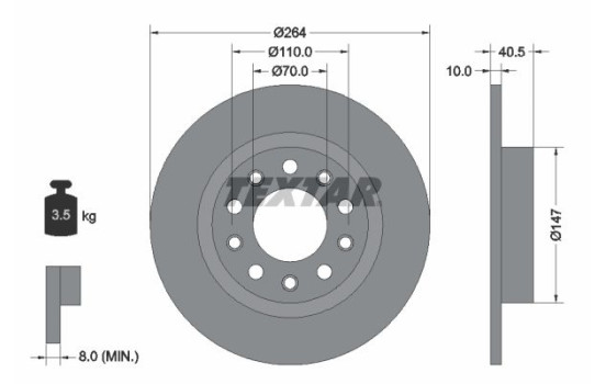 Brake Disc PRO 92230203 Textar