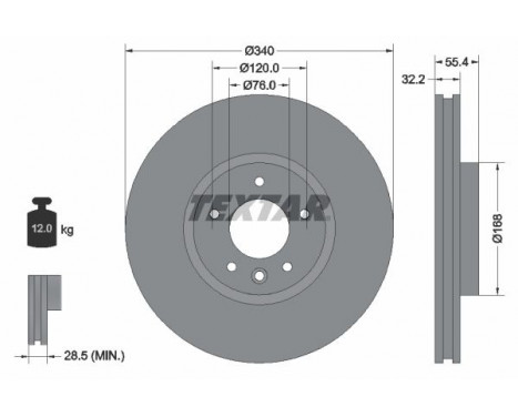 Brake Disc PRO+ 92230305 Textar