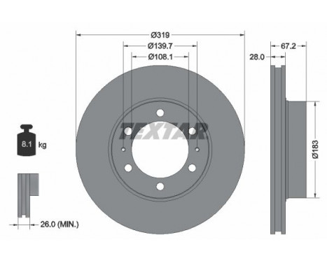 Brake Disc PRO 92230403 Textar