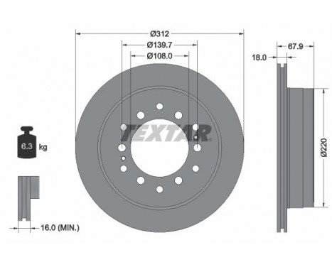 Brake Disc PRO 92231003 Textar