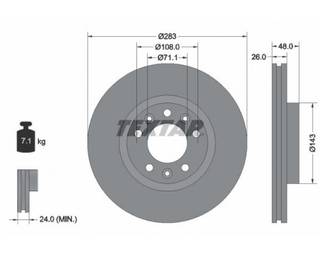 Brake Disc PRO 92232503 Textar