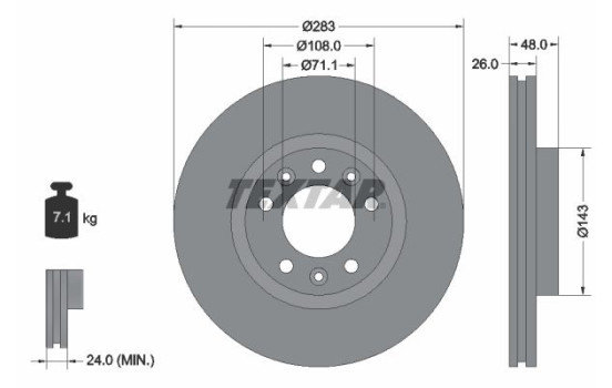 Brake Disc PRO 92232503 Textar