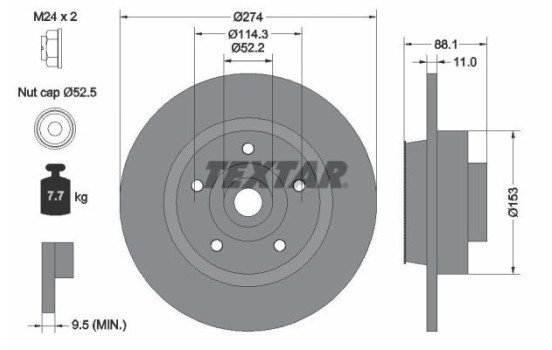 Brake Disc PRO 92232603 Textar