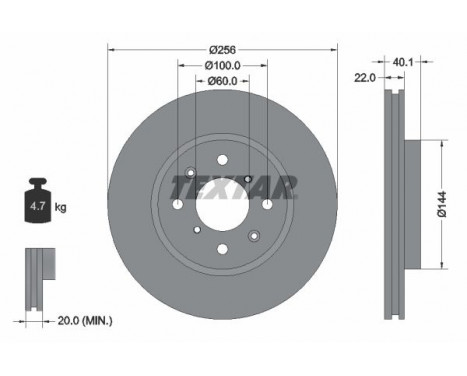 Brake Disc PRO 92232803 Textar