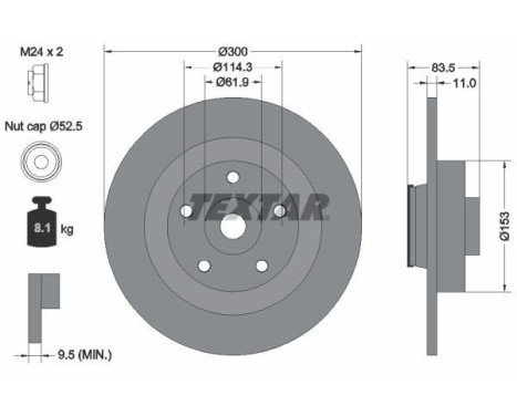 Brake Disc PRO 92233103 Textar