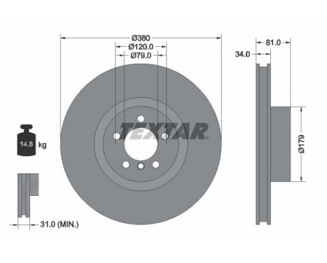 Brake Disc PRO+ 92233905 Textar