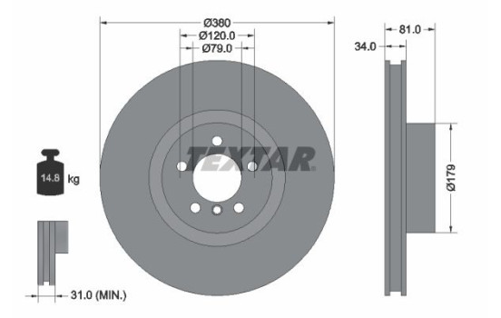 Brake Disc PRO+ 92233905 Textar