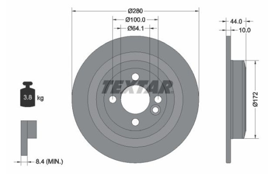 Brake Disc PRO 92234003 Textar