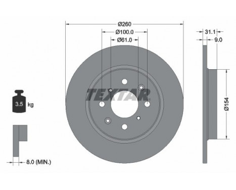 Brake Disc PRO 92234203 Textar