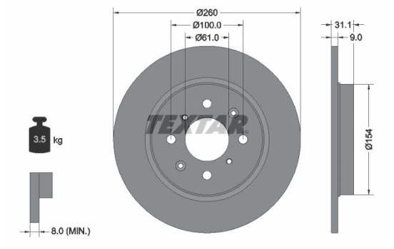 Brake Disc PRO 92234203 Textar