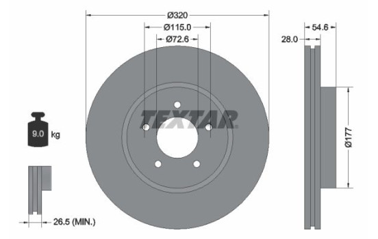 Brake Disc PRO 92235403 Textar