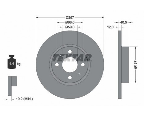 Brake Disc PRO 92236703 Textar