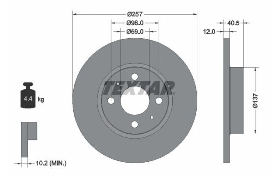 Brake Disc PRO 92236703 Textar