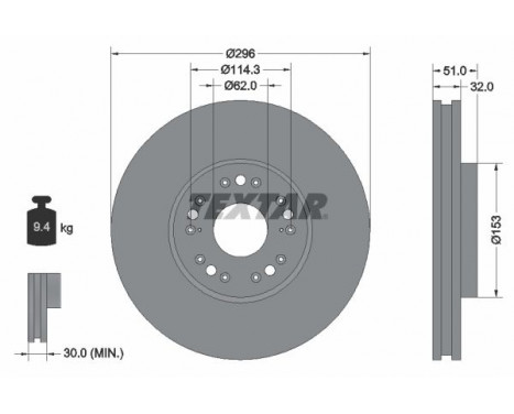 Brake Disc PRO 92237503 Textar