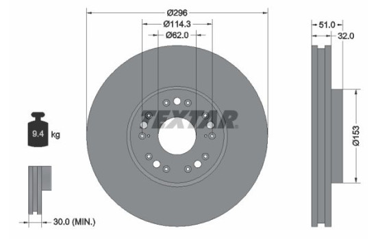 Brake Disc PRO 92237503 Textar