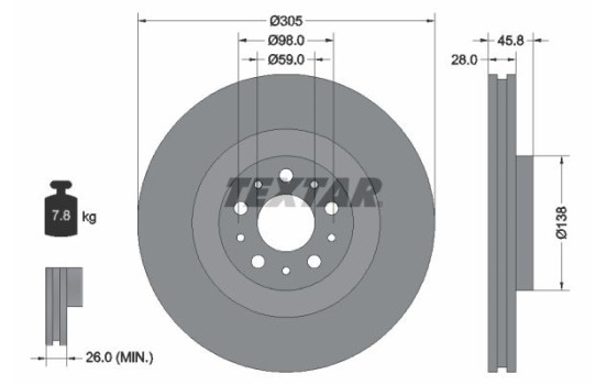 Brake Disc PRO 92237603 Textar