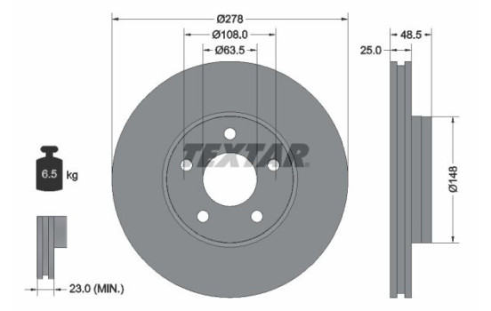 Brake Disc PRO 92237703 Textar