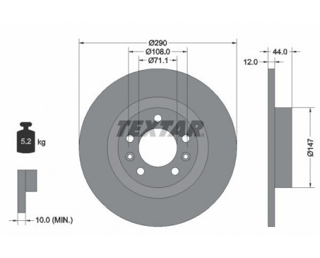 Brake Disc PRO 92238003 Textar