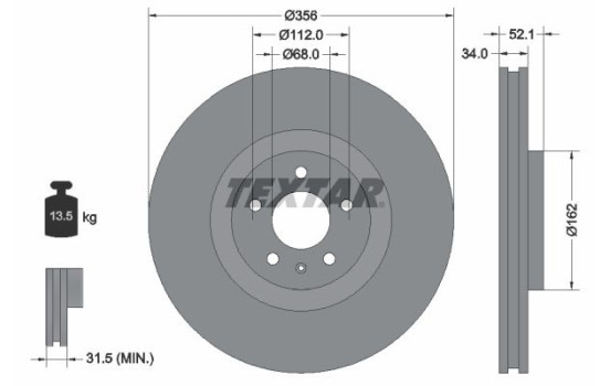 Brake Disc PRO+ 92238205 Textar