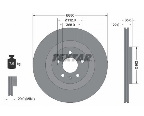 Brake Disc PRO+ 92238305 Textar