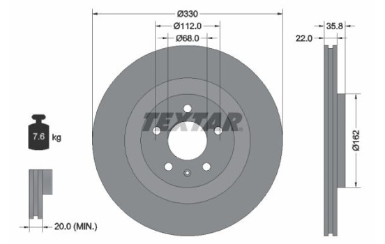 Brake Disc PRO+ 92238305 Textar