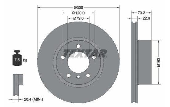 Brake Disc PRO+ 92238505 Textar
