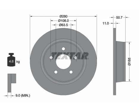 Brake Disc PRO 92238903 Textar