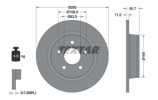 Brake Disc PRO 92238903 Textar