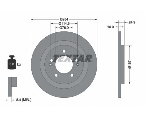 Brake Disc PRO 92239103 Textar