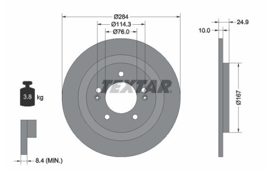 Brake Disc PRO 92239103 Textar