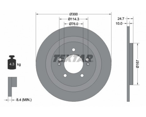 Brake Disc PRO 92239203 Textar