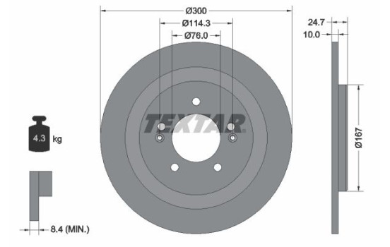 Brake Disc PRO 92239203 Textar