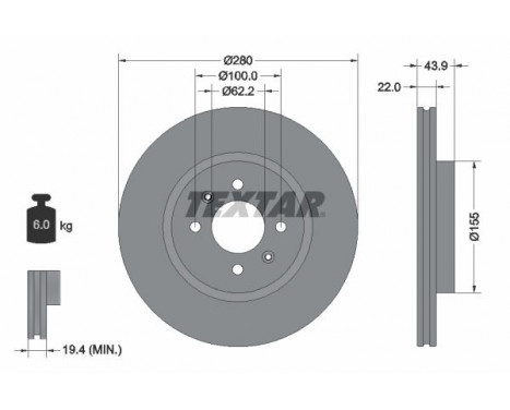 Brake Disc PRO 92239303 Textar