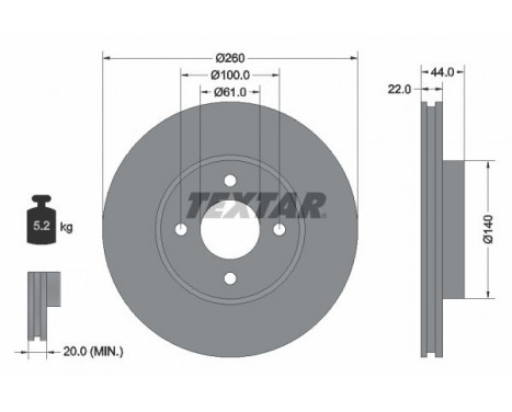 Brake Disc PRO 92239903 Textar