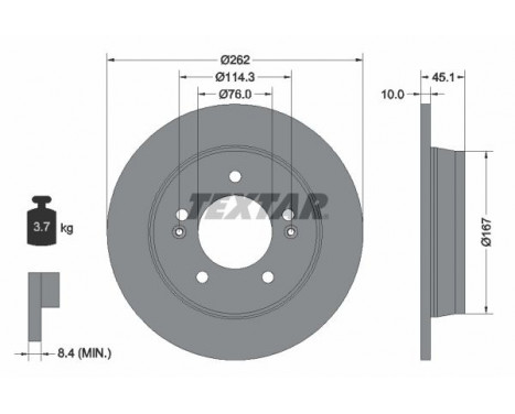 Brake Disc PRO 92240003 Textar